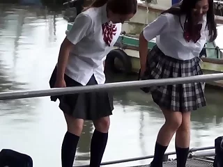 Japanese college girls urinating outdoors
